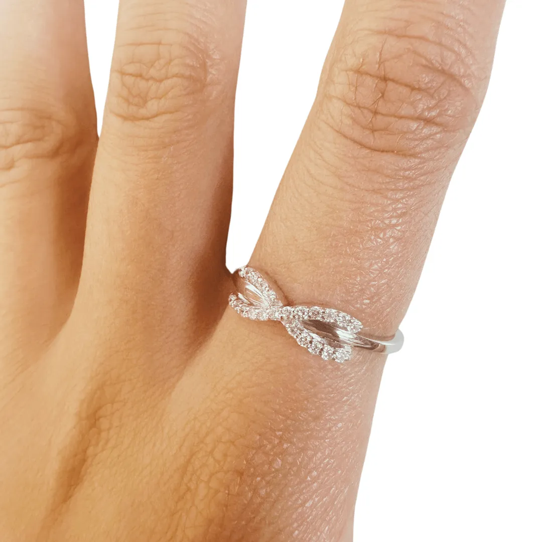 Lab Diamond  Infinity Silver Ring