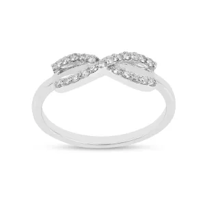 Lab Diamond  Infinity Silver Ring