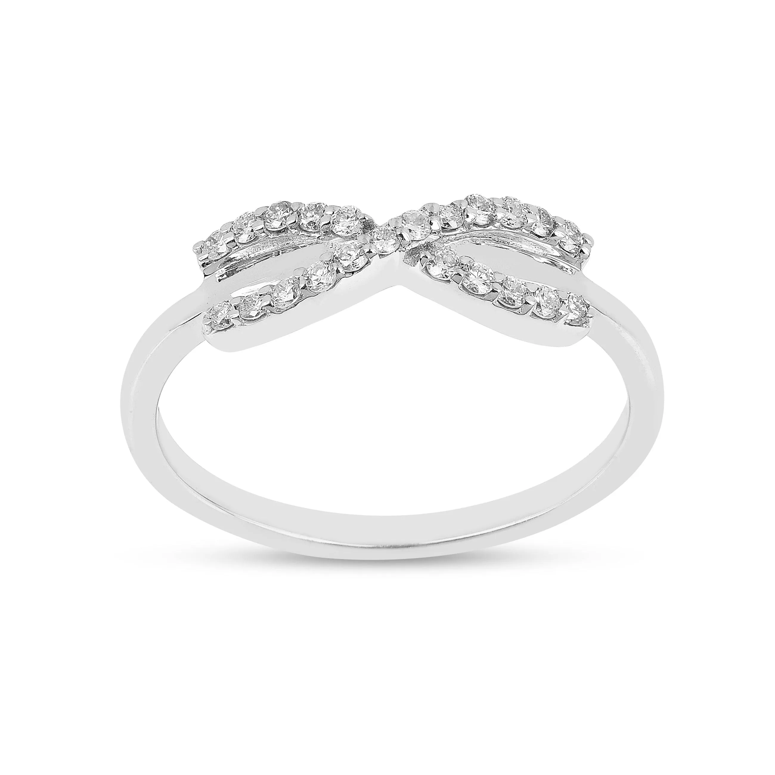 Lab Diamond  Infinity Silver Ring
