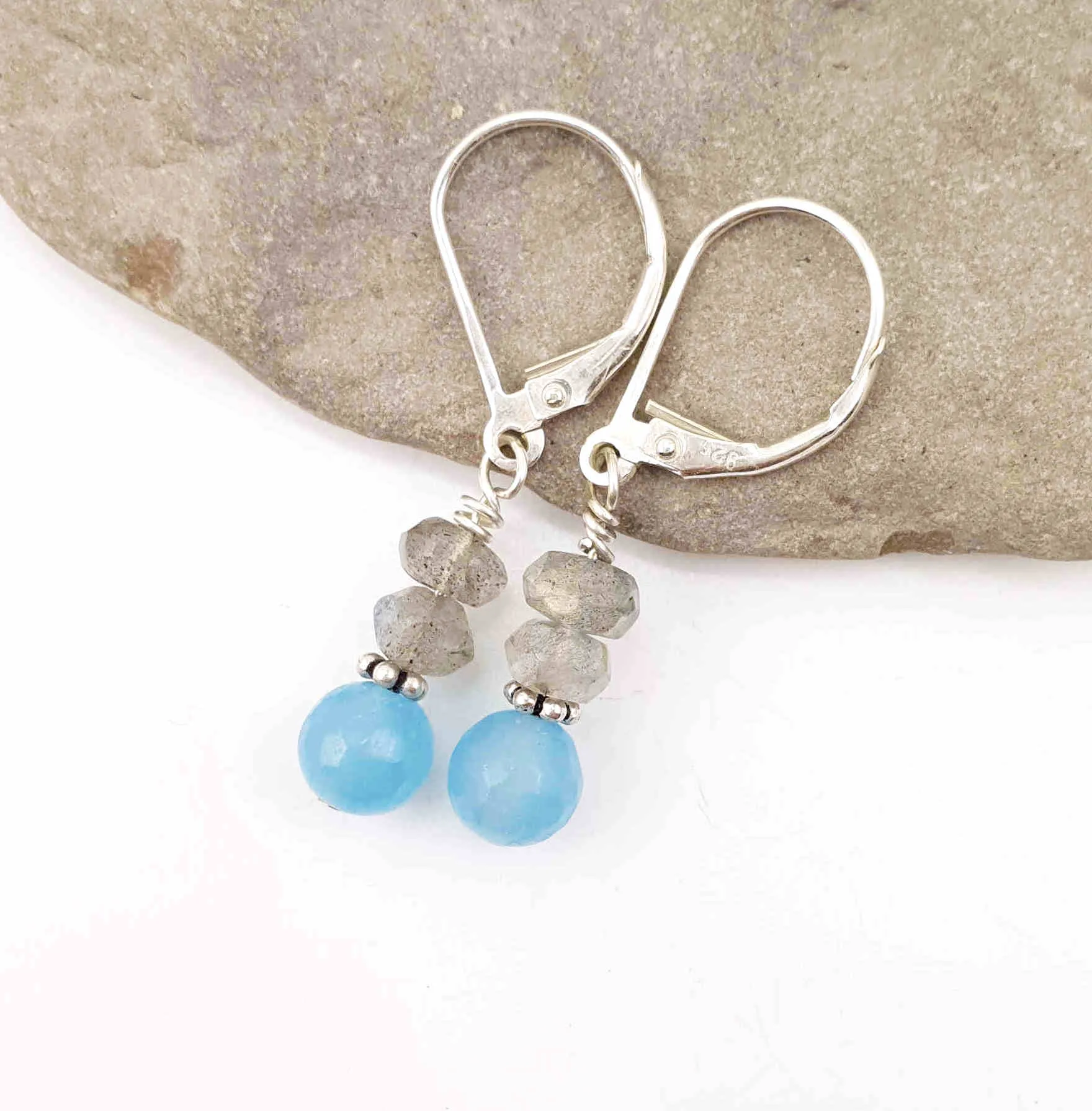 Labradorite & Quartz Earrings