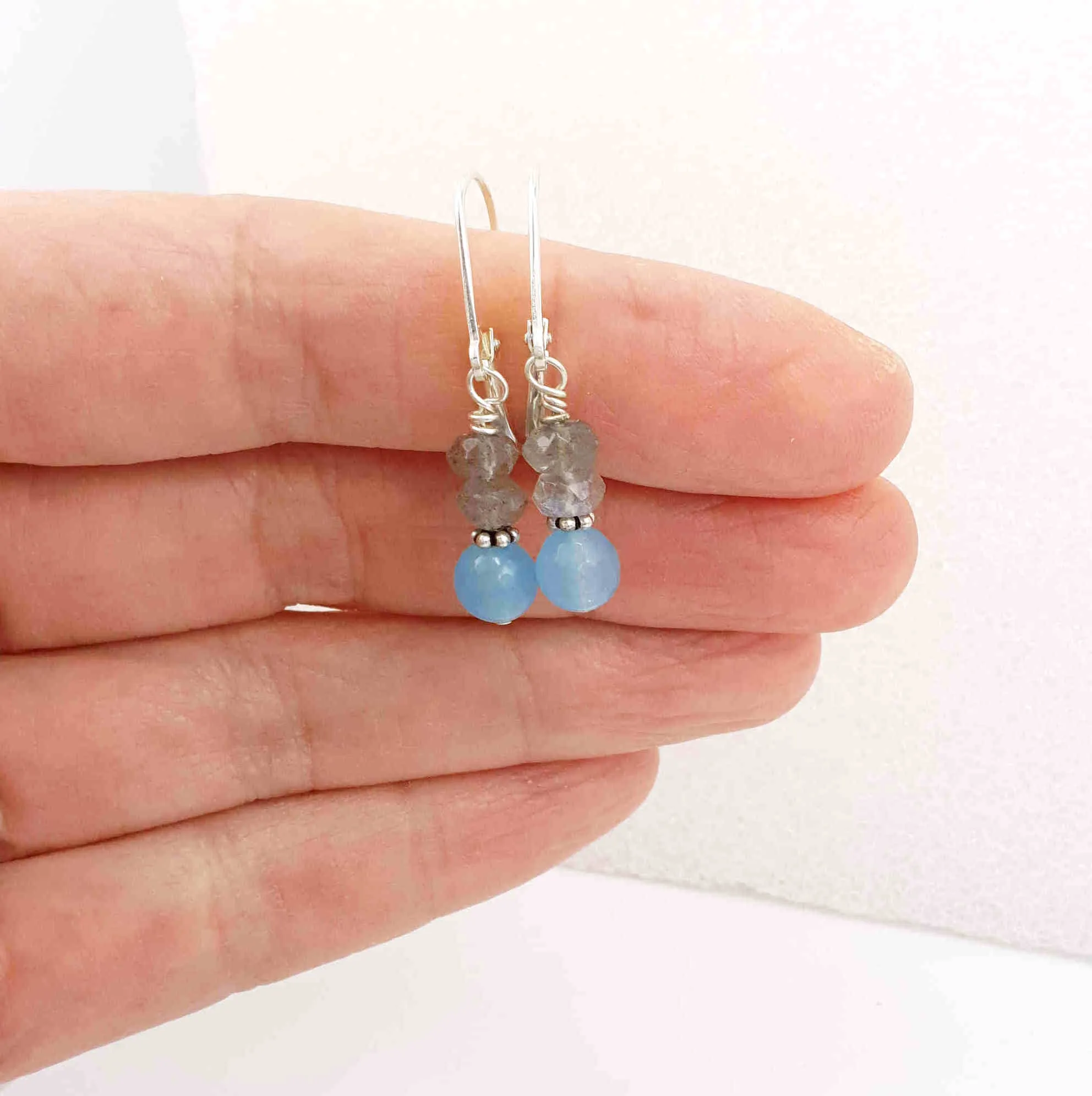 Labradorite & Quartz Earrings