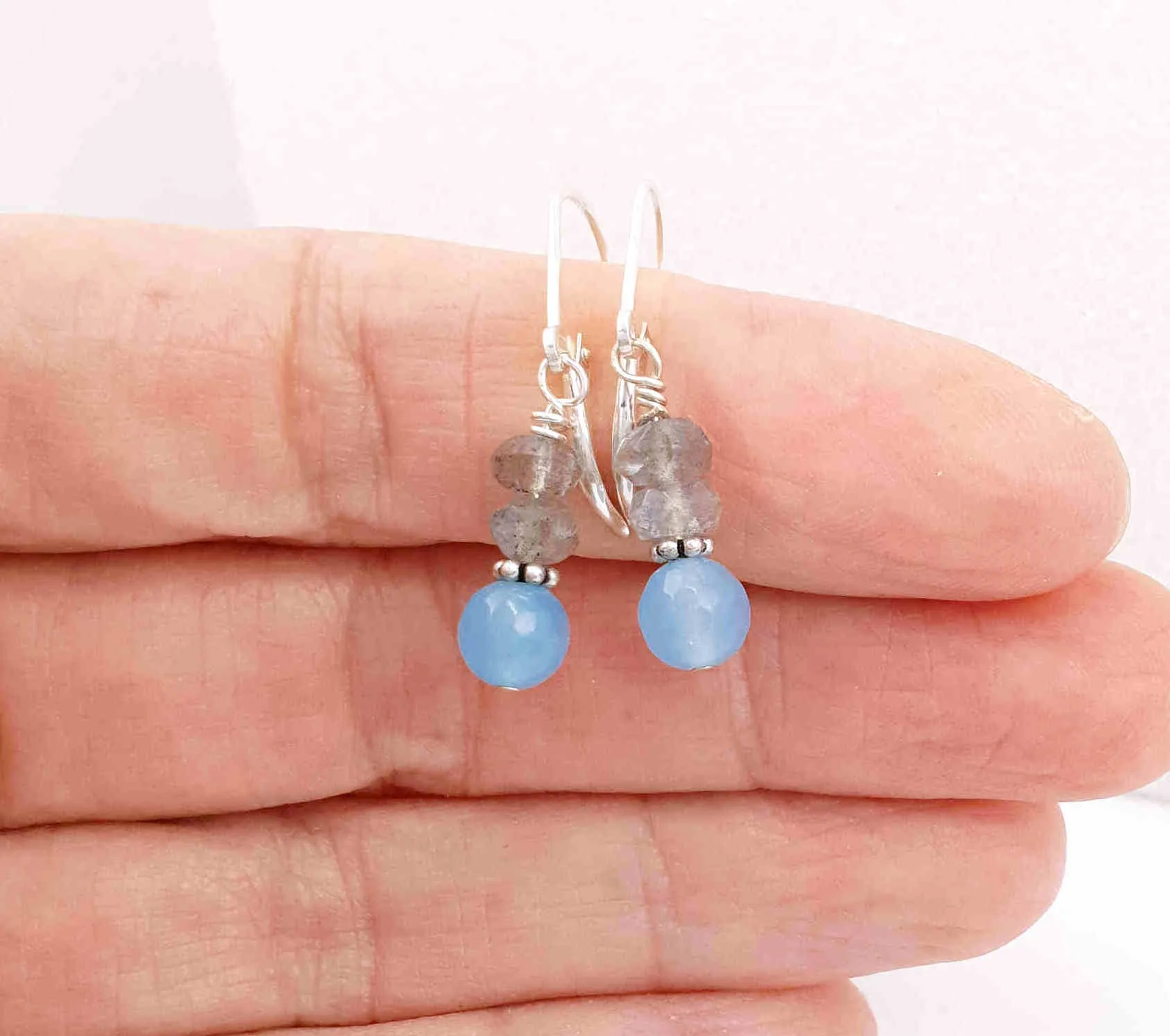 Labradorite & Quartz Earrings