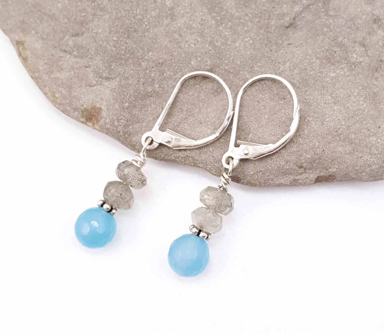 Labradorite & Quartz Earrings