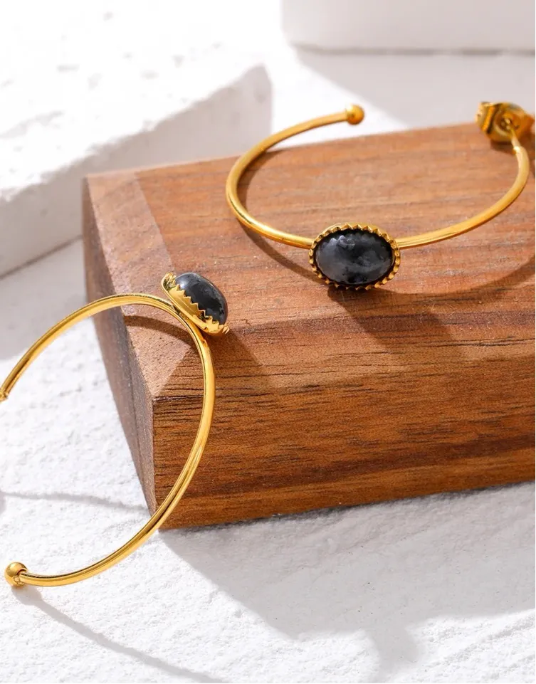 Labradorite Aura Hoops