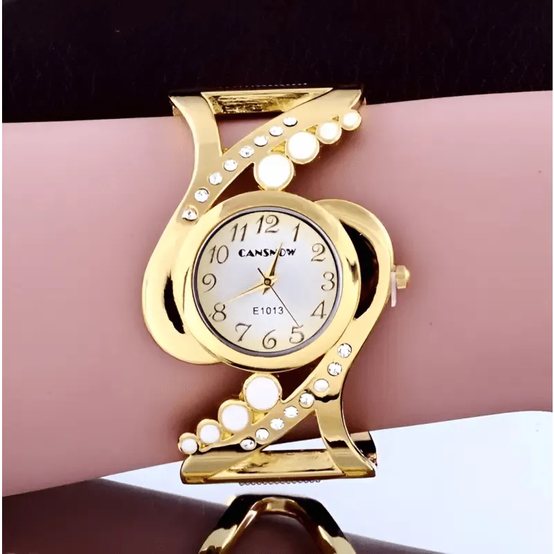 Ladies Bracelet Watch: Quartz Movement, Stainless Steel Case, Elegant Design