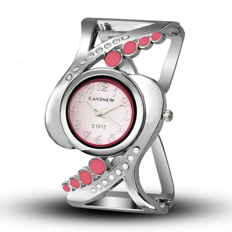 Ladies Bracelet Watch: Quartz Movement, Stainless Steel Case, Elegant Design