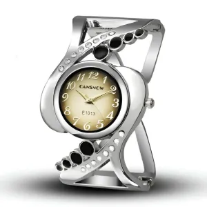 Ladies Bracelet Watch: Quartz Movement, Stainless Steel Case, Elegant Design