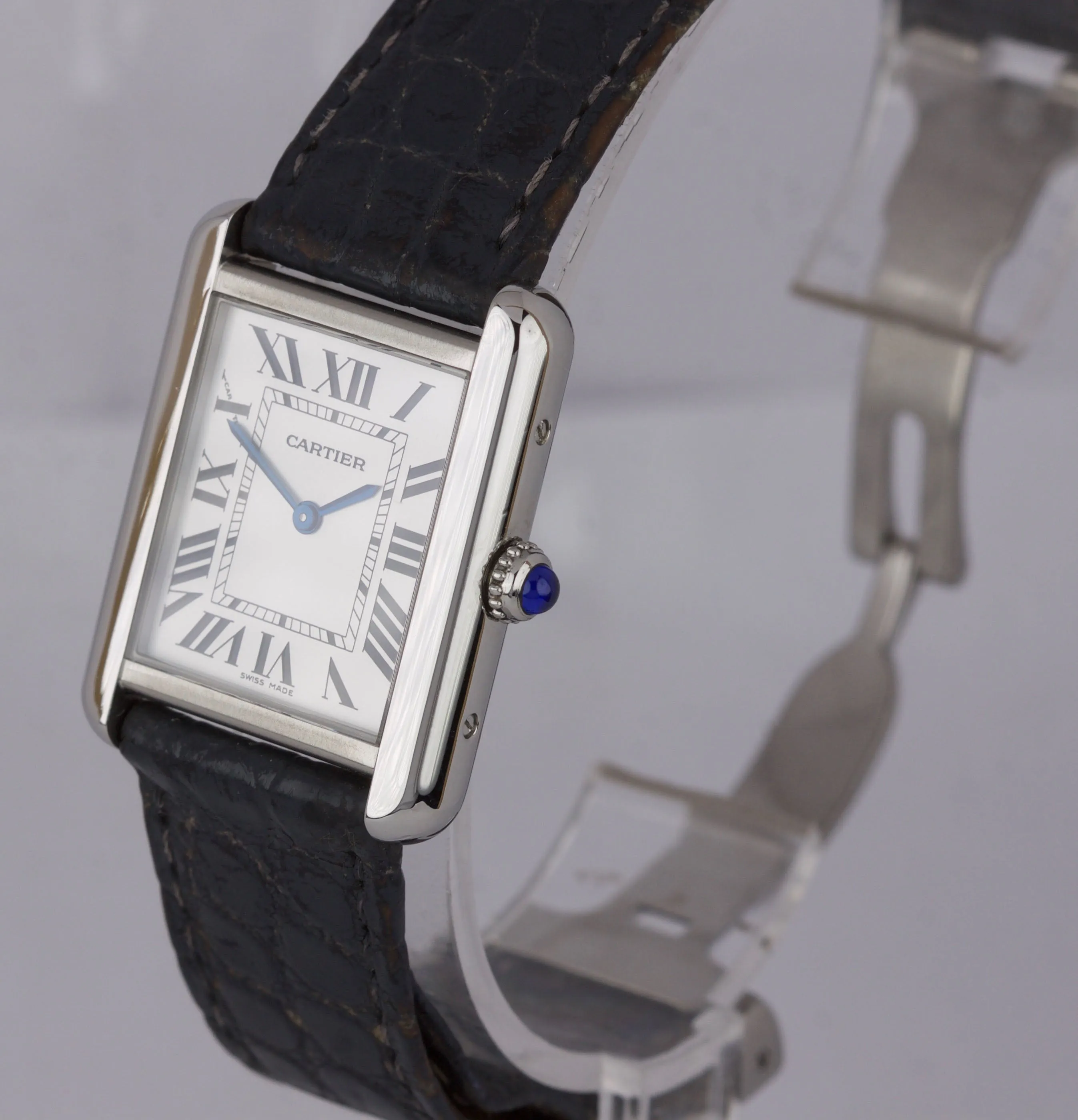 Ladies Cartier Tank Solo Stainless Steel Roman Swiss Quartz Watch 2716 W5200005