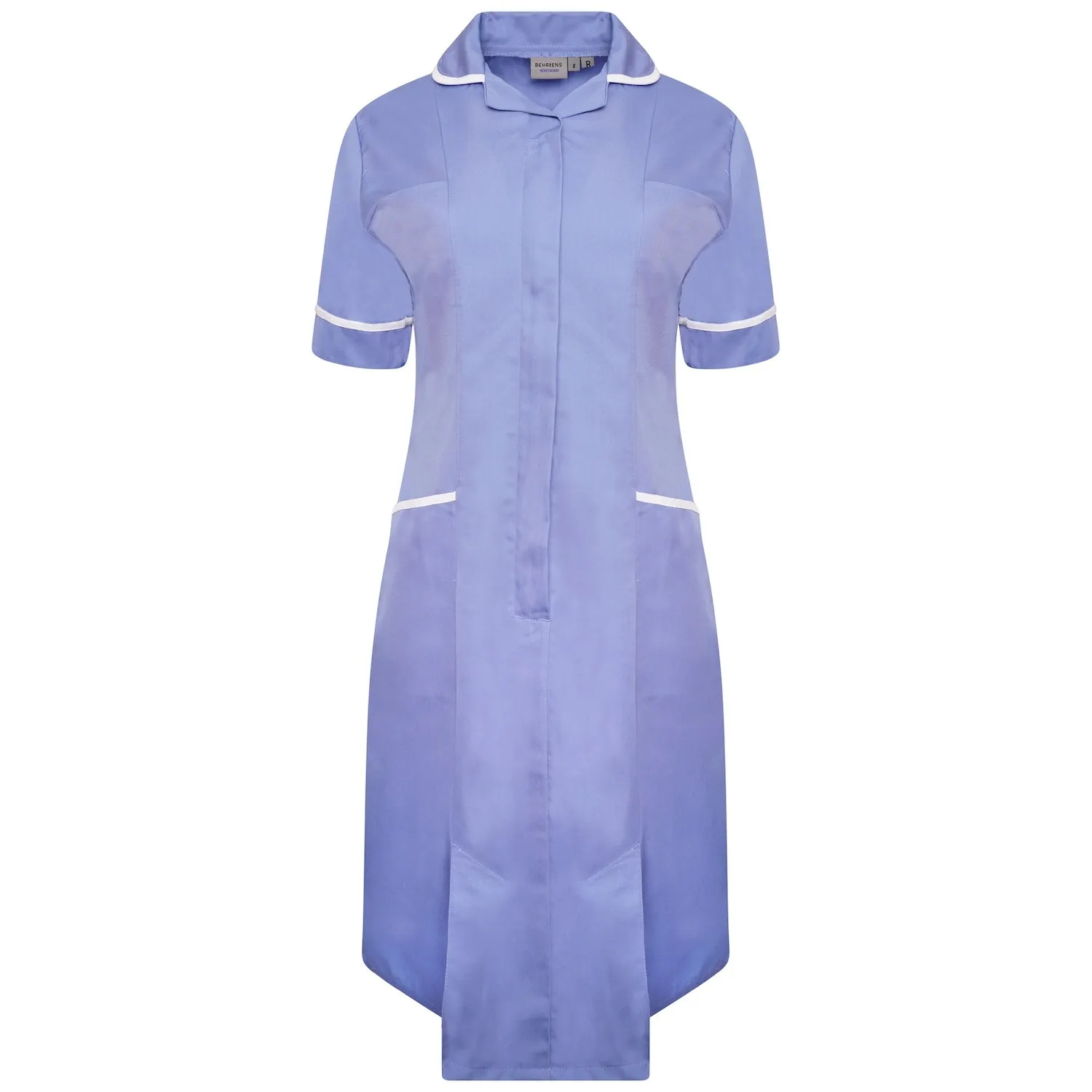 Ladies Healthcare Dress | Round Collar | Metro Blue/White Trim
