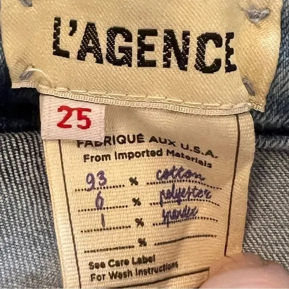 L’Agence 90’s Retro Acid Wash High Rise Denim Jeans 25 90’s Y2K