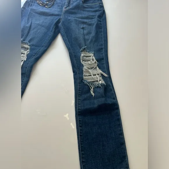 L'AGENCE Luna High Rise Straight Leg Chain detail Jean Size 29
