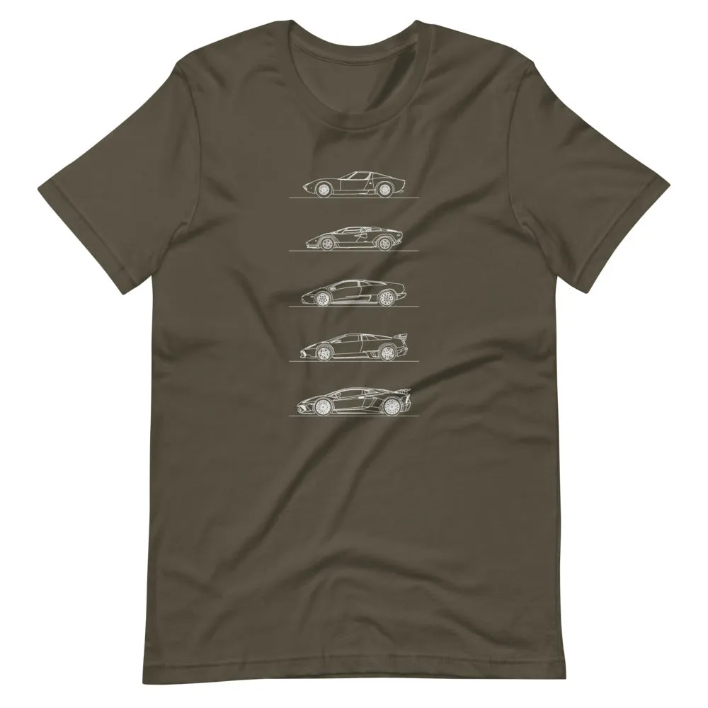 Lamborghini V12 Evolution silhouette T-shirt