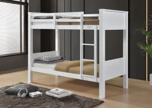 Langham HD Bunk Bed (White) with Mattresses Bundle