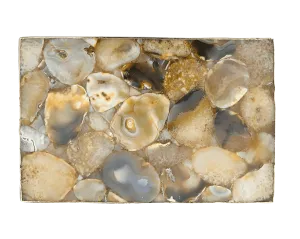Large Brown Agate Cheese Platter Tray