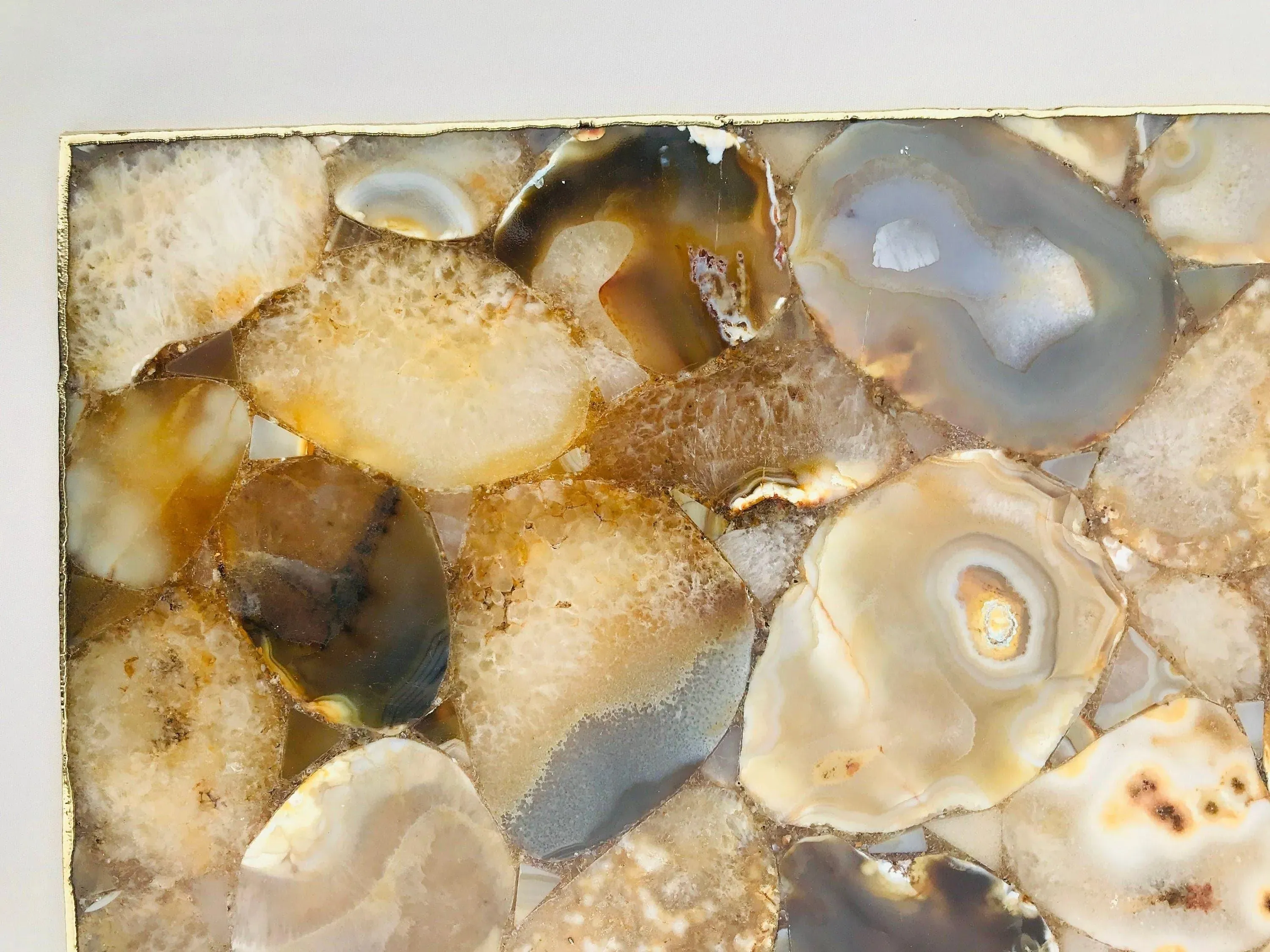 Large Brown Agate Cheese Platter Tray