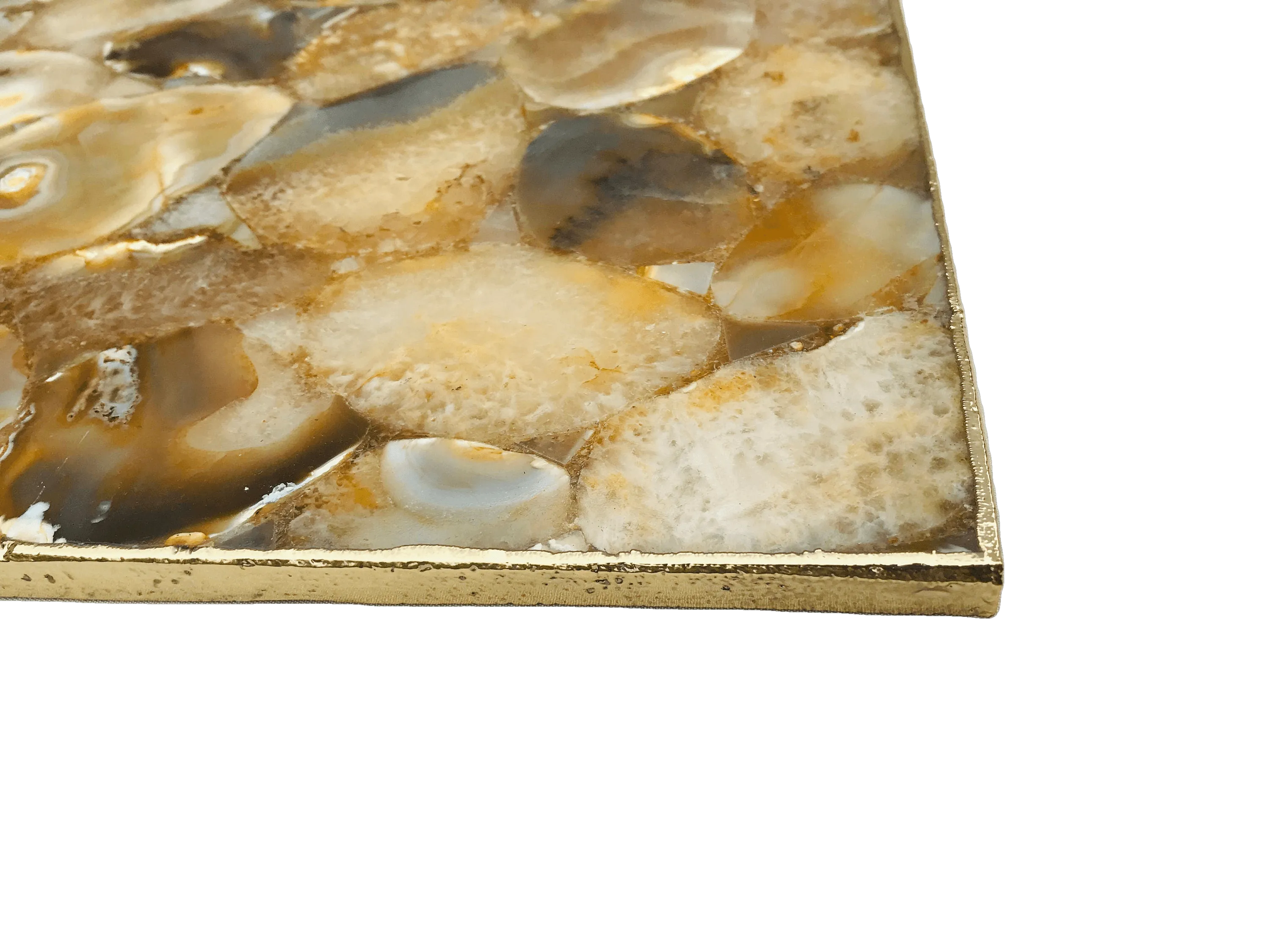 Large Brown Agate Cheese Platter Tray