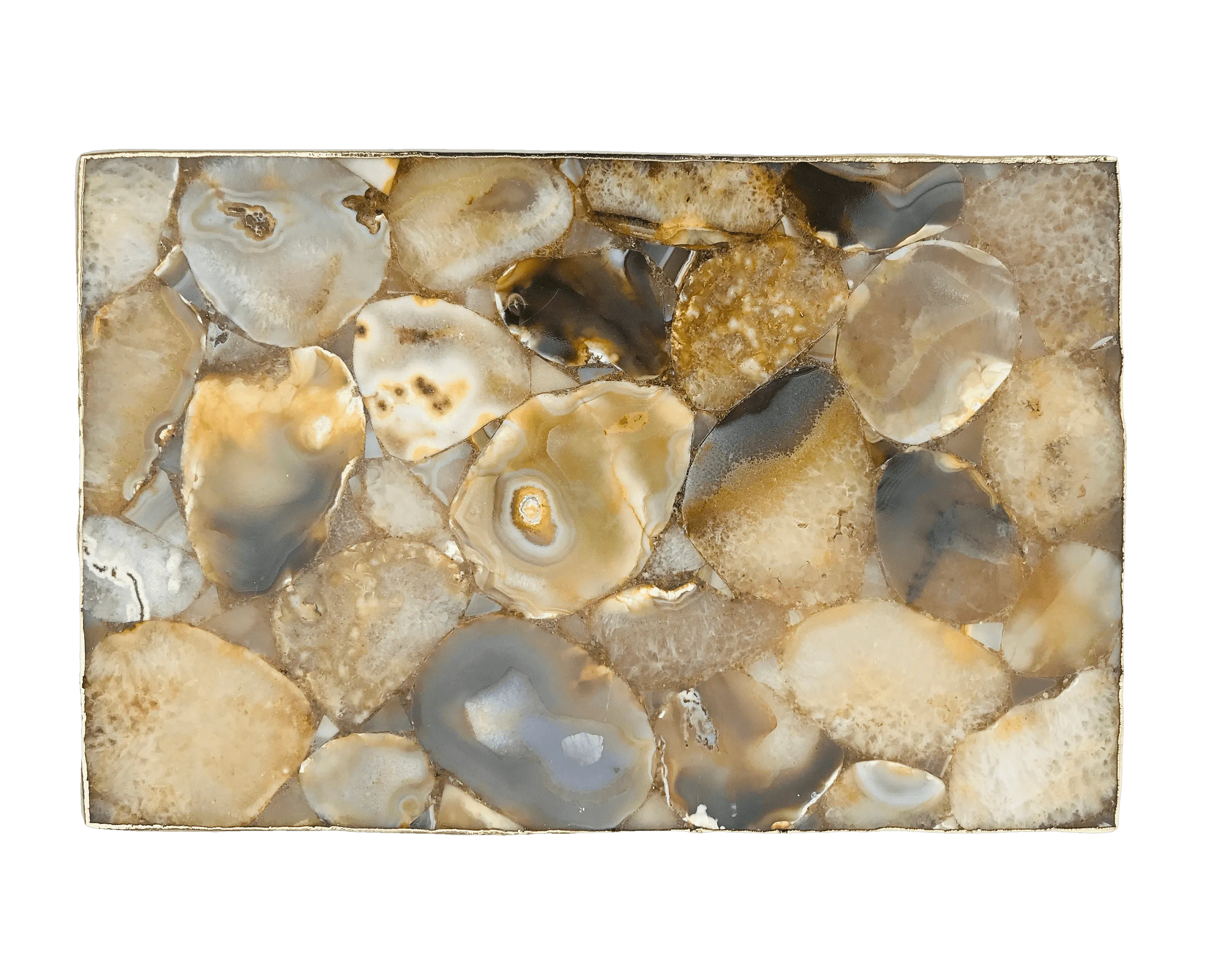 Large Brown Agate Cheese Platter Tray