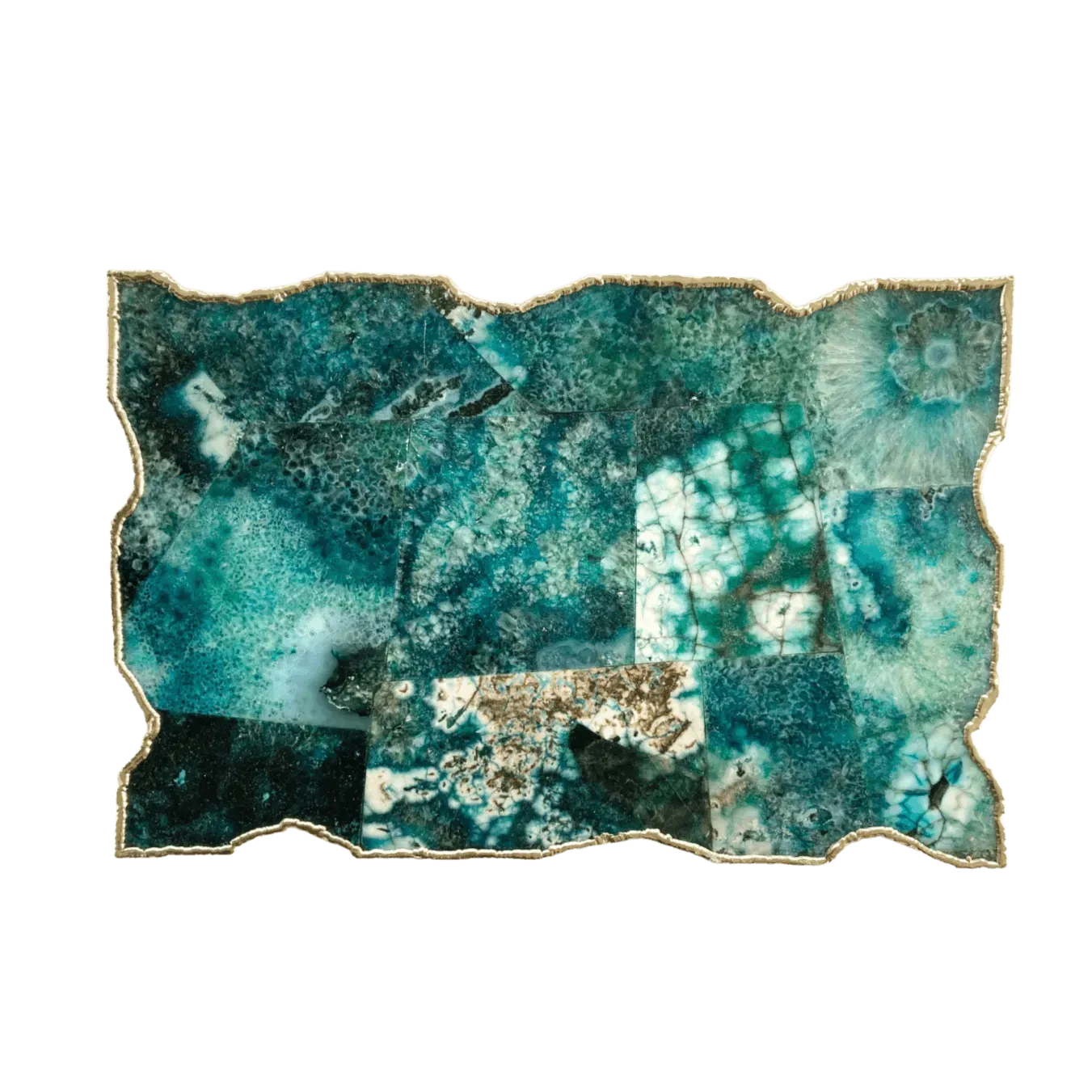 Large Composite Green Agate Cheese Platter Tray