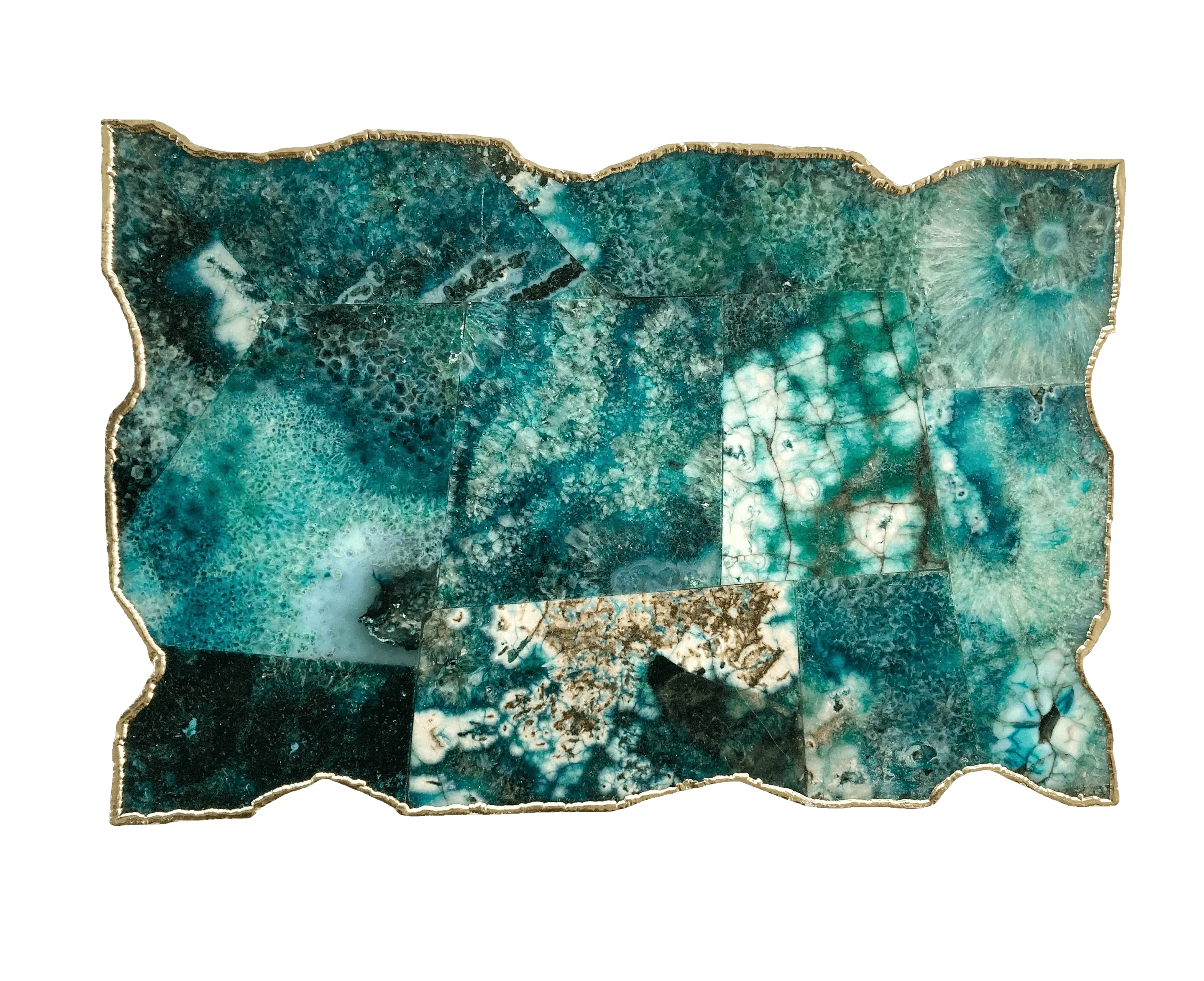Large Composite Green Agate Cheese Platter Tray