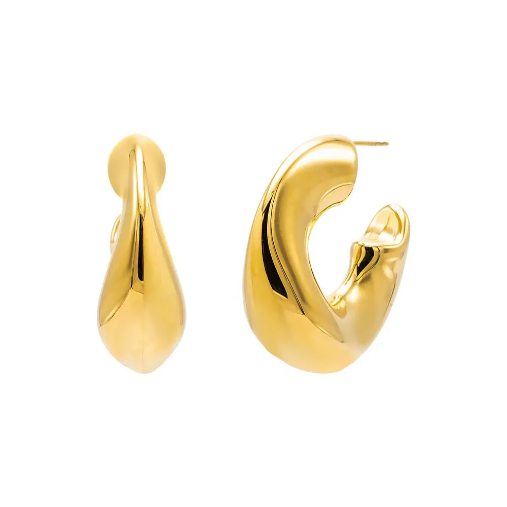 Large Solid Graduated Twisted Hoop Earring