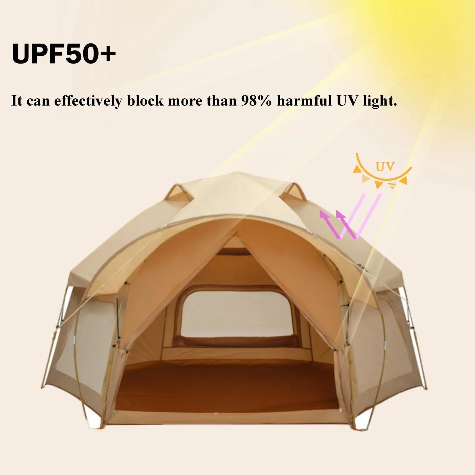 Large Space Luxury Frog Hexagonal Tent 5-8 Person Double Layer All Weather Easy Setup Tents