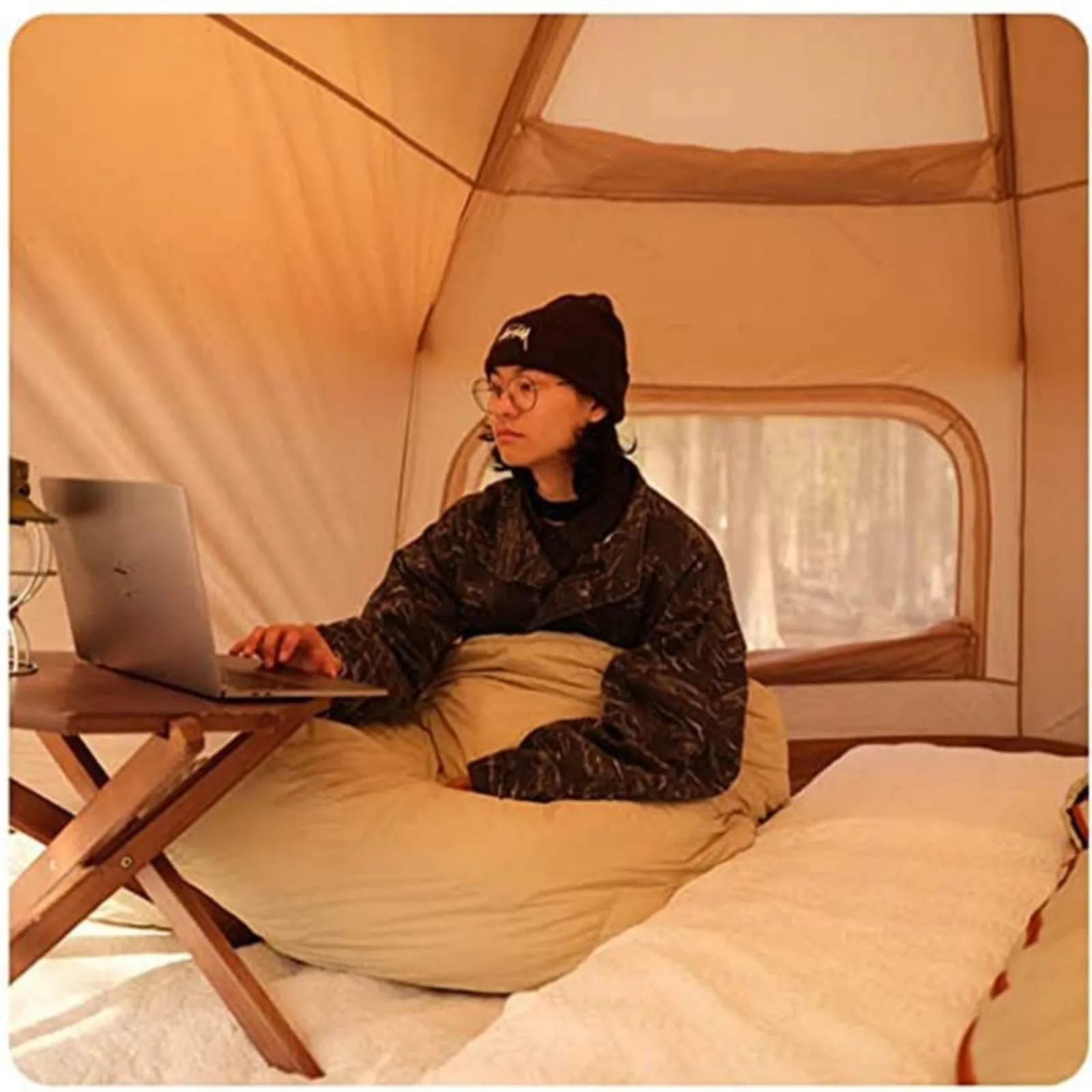 Large Space Luxury Frog Hexagonal Tent 5-8 Person Double Layer All Weather Easy Setup Tents