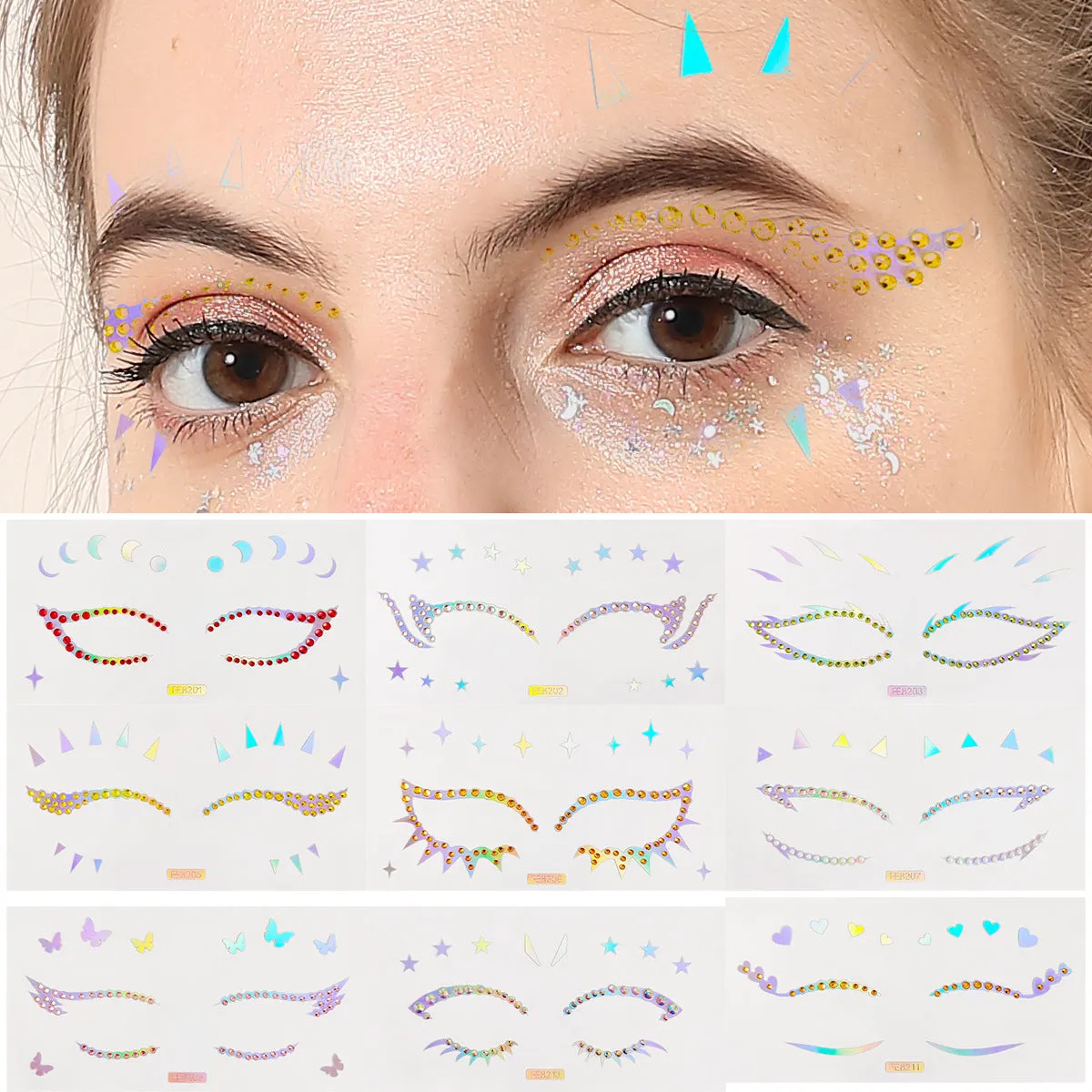 Laser & diamond eye sticker