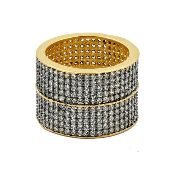 Lattice Motif Pave Cigar Band