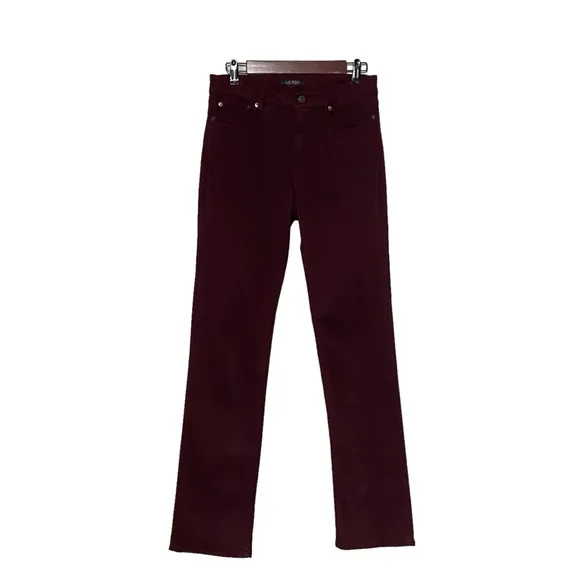 Lauren Ralph Lauren Premier Straight Jeans Maroon
