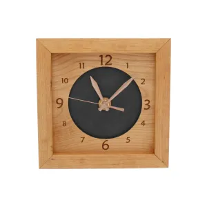 Leather & Cherry Box Clock