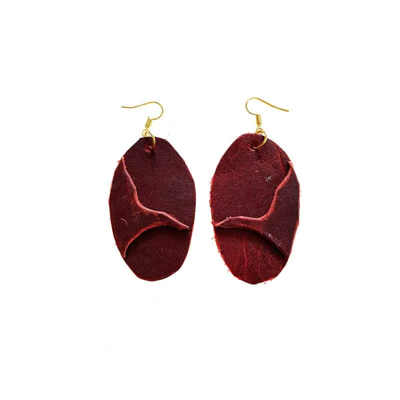 Leather Oval Earrings