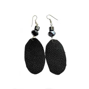 Leather Oval Earrings