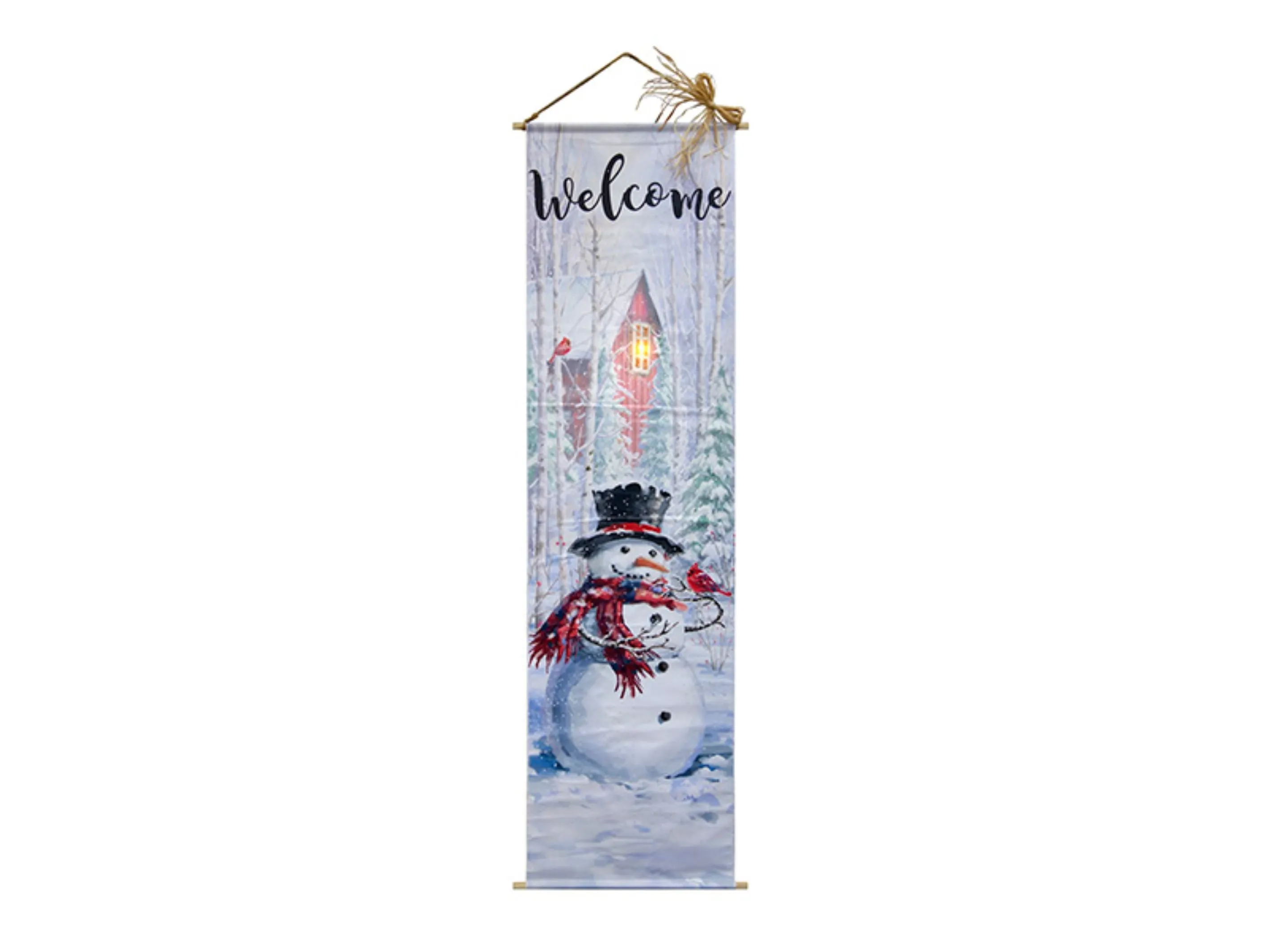 LED Snowman Door Greeter Canvas 64"x17.75"
