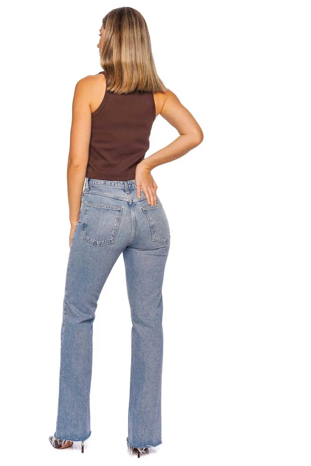 Leena Stage Cut Off Flare Jean