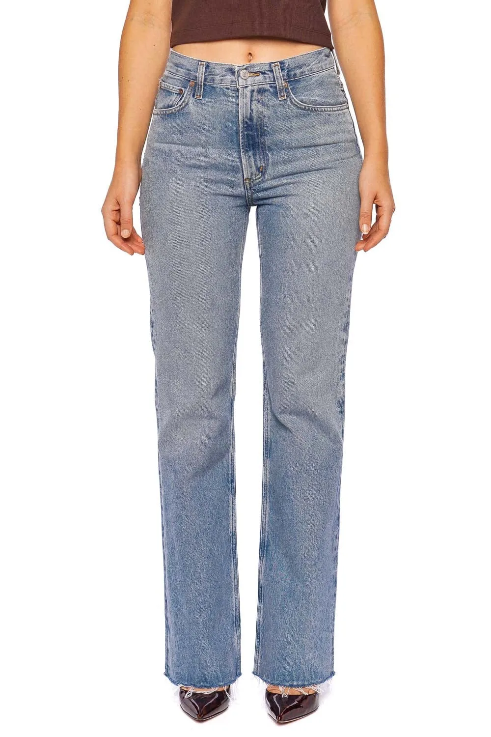 Leena Stage Cut Off Flare Jean