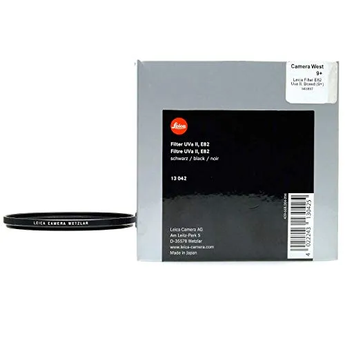 Leica E82 82mm UVa II Glass Filter, Black