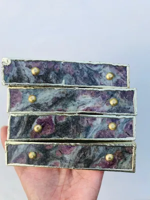 Lepidolite Agate Cabinet Door Pull Handle - Set of 4
