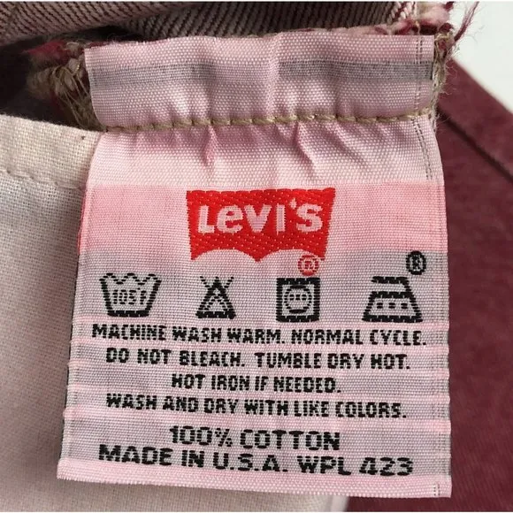 Levis 501 For Women 25x32 Red Jeans Vintage Button Fly Straight Leg Made In USA