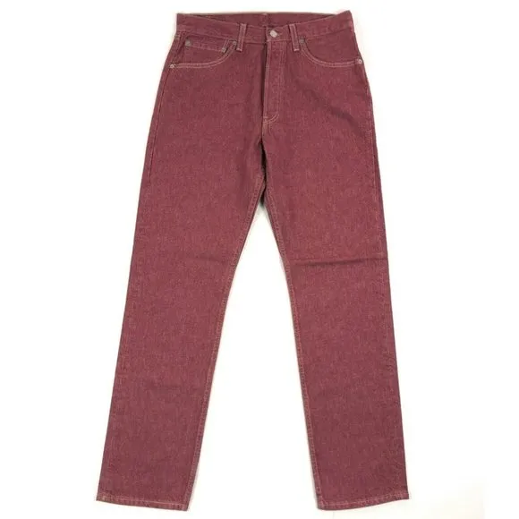Levis 501 For Women 33x32 Red Jeans Vintage Button Fly Straight Leg Made In USA