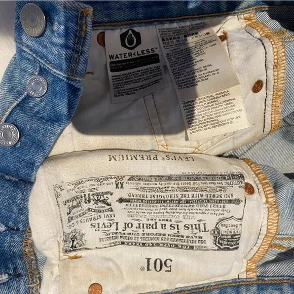 Levi’s 501 High Rise Shorts in Fault Line Sz 25