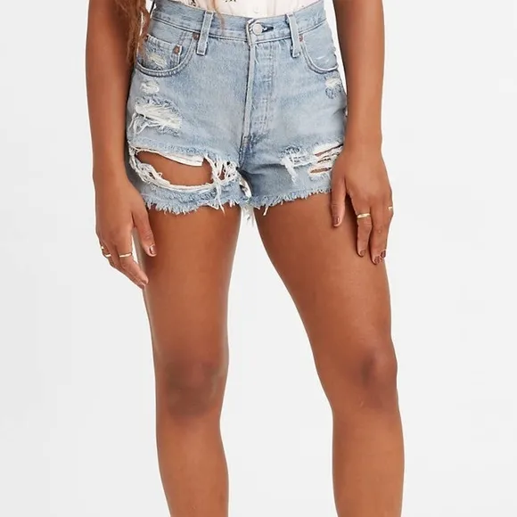 Levi’s 501 High Rise Shorts in Fault Line Sz 25