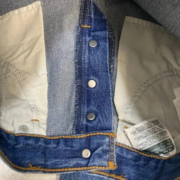 Levis Premium Wedgie Straight Jeans High Rise 27 Market Moments Wash Rigid Denim