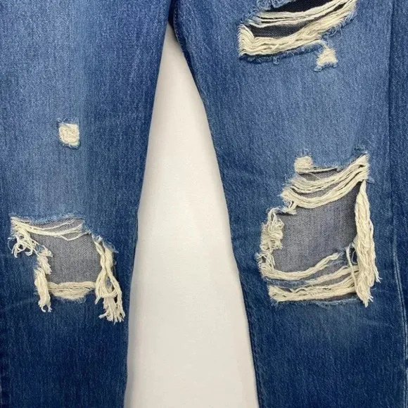 Levis Premium Wedgie Straight Jeans High Rise 27 Market Moments Wash Rigid Denim