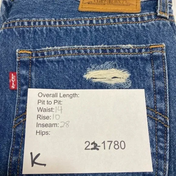 Levis Premium Wedgie Straight Jeans High Rise 27 Market Moments Wash Rigid Denim