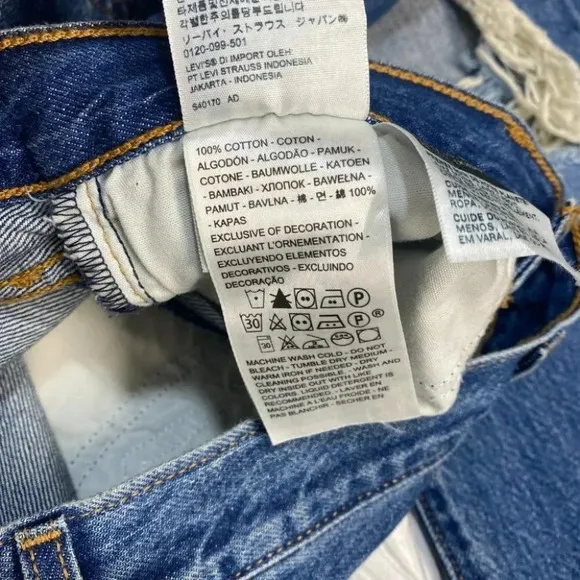Levis Premium Wedgie Straight Jeans High Rise 27 Market Moments Wash Rigid Denim