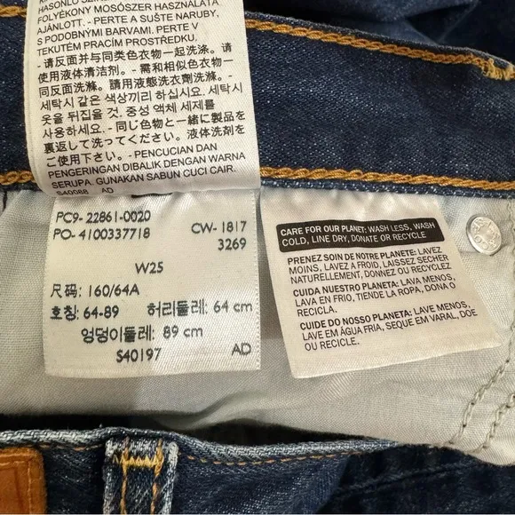 Levi’s Premium Women’s Wedgie Fit High Rise Button Fly Ankle Jeans Dark Wash 25