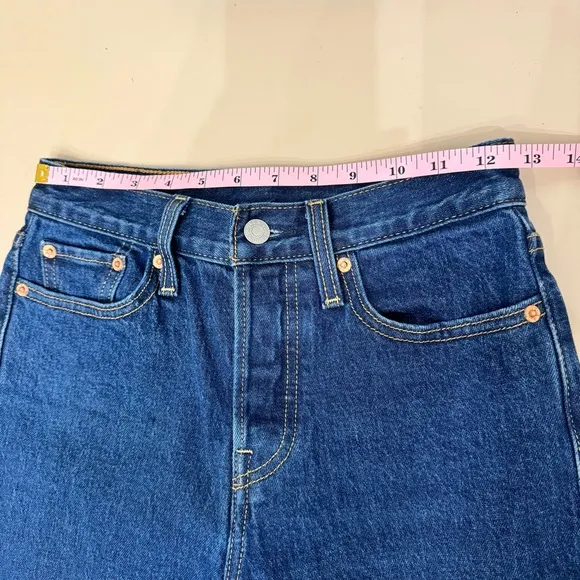 Levi’s Premium Women’s Wedgie Fit High Rise Button Fly Ankle Jeans Dark Wash 25