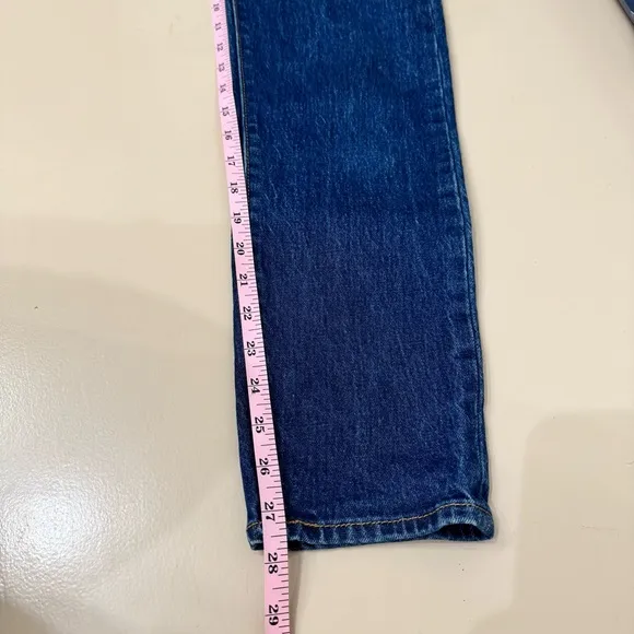 Levi’s Premium Women’s Wedgie Fit High Rise Button Fly Ankle Jeans Dark Wash 25