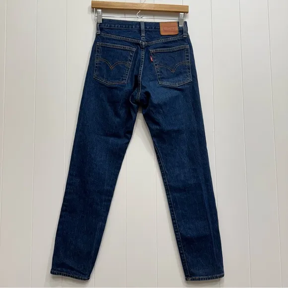Levi’s Premium Women’s Wedgie Fit High Rise Button Fly Ankle Jeans Dark Wash 25