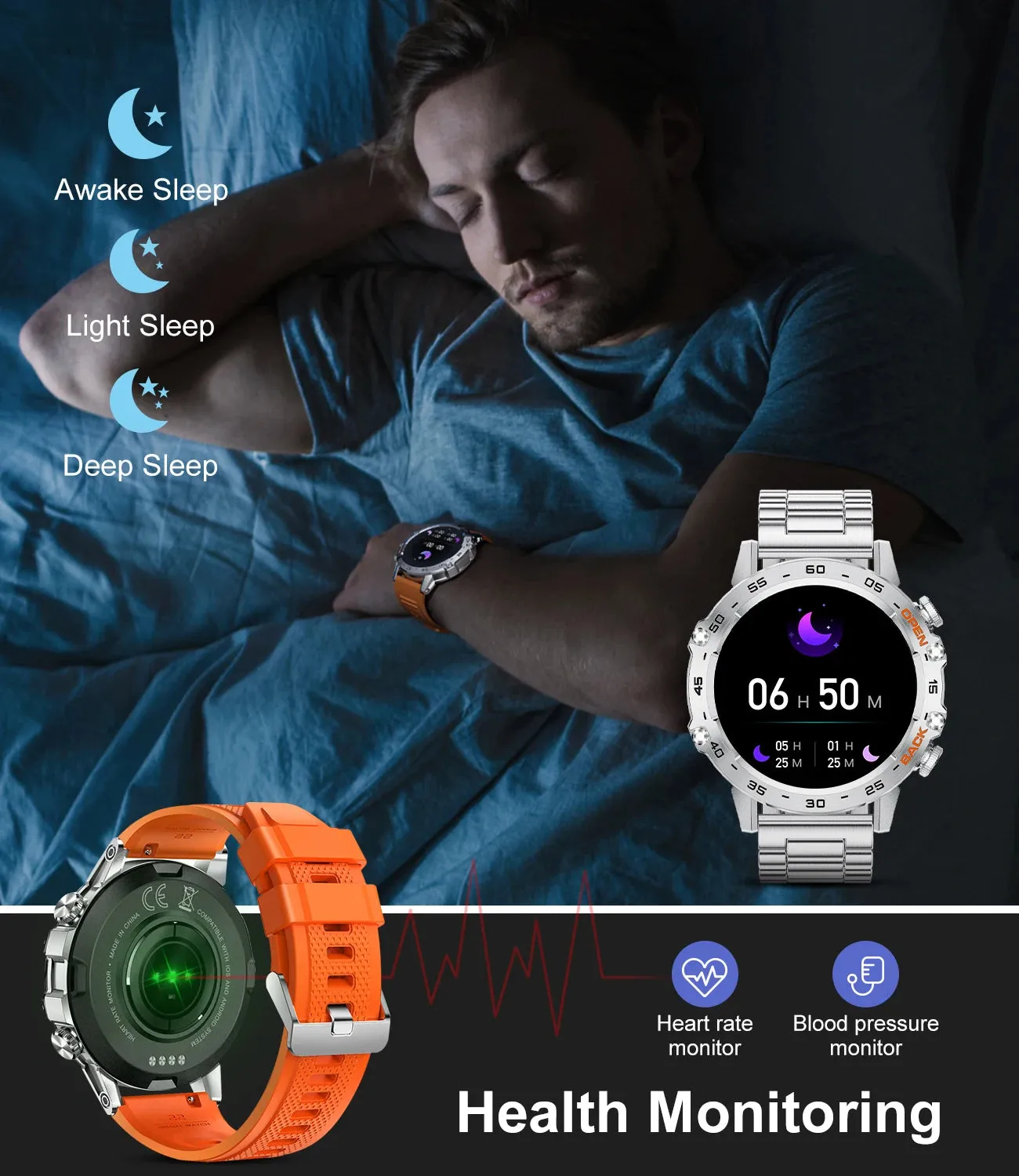LIGE 1.39" Bluetooth Smart Watch for Men - Fitness & Health Tracker